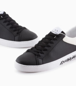 ARMANI EXCHANGE – Scarpe Uomo Sneakers in Pelle Optic Nero/Bianco