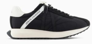 ARMANI EXCHANGE – Scarpe Uomo Sneakers in Tessuto Tecnico, Mesh e Camoscio Nero