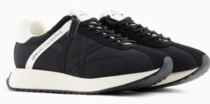 ARMANI EXCHANGE – Scarpe Uomo Sneakers in Tessuto Tecnico, Mesh e Camoscio Nero