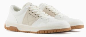ARMANI EXCHANGE – Scarpe Uomo Sneakers con Banda in Colore a Contrasto Beige