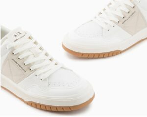 ARMANI EXCHANGE – Scarpe Uomo Sneakers con Banda in Colore a Contrasto Beige