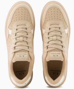 ARMANI EXCHANGE – Scarpe Uomo Sneakers Effetto Scamosciato con Dettaglio a Contrasto Beige