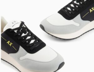 ARMANI EXCHANGE – Scarpe Uomo Sneakers Multicolore in Tessuto Grigio e Nero