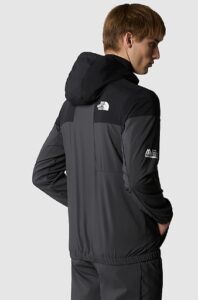 THE NORTH FACE – Giacca Wind Track con Cappuccio Asphalt Grey-TNF Black