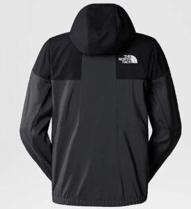 THE NORTH FACE – Giacca Wind Track con Cappuccio Asphalt Grey-TNF Black