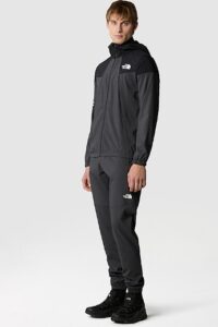 THE NORTH FACE – Giacca Wind Track con Cappuccio Asphalt Grey-TNF Black