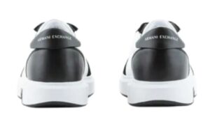 ARMANI EXCHANGE – Scarpe Uomo Sneakers in Ecopelle Effetto Scamosciato Nero/Bianco