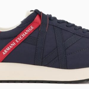 ARMANI EXCHANGE – Scarpe Uomo Sneakers in Tessuto Tecnico, Mesh e Camoscio Blu Navy