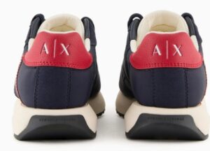 ARMANI EXCHANGE – Scarpe Uomo Sneakers in Tessuto Tecnico, Mesh e Camoscio Blu Navy
