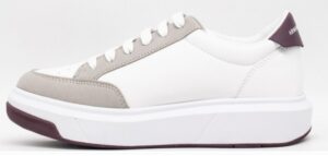 ARMANI EXCHANGE – Scarpe Uomo Sneakers in Ecopelle Effetto Scamosciato Bianco/Bordeaux