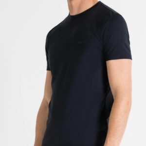 ANTONY MORATO – T-Shirt Uomo in Cotone Stretch con Stampa Logo Gommata ad Iniezione Ink Blu
