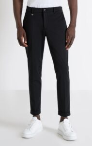 ANTONY MORATO – Pantaloni Uomo Super Skinny “Ashe” in Tessuto Misto Viscosa Elastico Nero