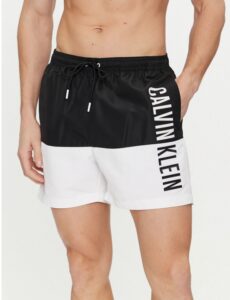 CALVIN KLEIN – Pantaloncini Uomo da Bagno Swimwear Nero/Bianco