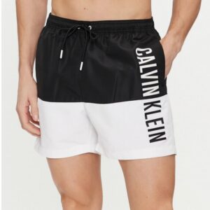 CALVIN KLEIN – Pantaloncini Uomo da Bagno Swimwear Nero/Bianco
