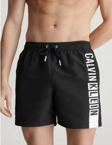 CALVIN KLEIN – Pantaloncini Da Bagno Con Cordoncino Medio Intense Power Nero