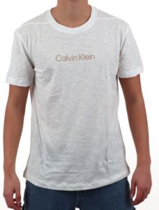 CALVIN KLEIN – T-Shirt Uomo Crew Neck Logo Bianco