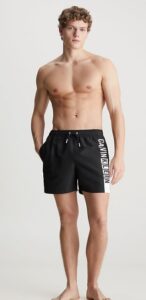 CALVIN KLEIN – Pantaloncini Da Bagno Con Cordoncino Medio Intense Power Nero
