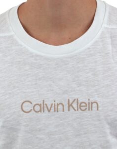 CALVIN KLEIN – T-Shirt Uomo Crew Neck Logo Bianco