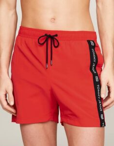TOMMY HILFIGHER JEANS – Costume Uomo Boxer Slim Fit Medio con Logo Rosso