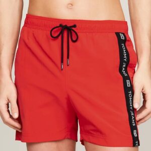 TOMMY HILFIGHER JEANS – Costume Uomo Boxer Slim Fit Medio con Logo Rosso
