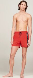 TOMMY HILFIGHER JEANS – Costume Uomo Boxer Slim Fit Medio con Logo Rosso