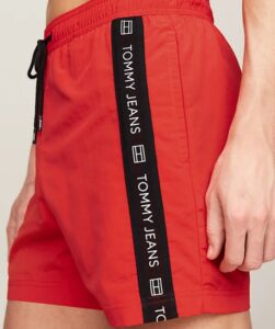 TOMMY HILFIGHER JEANS – Costume Uomo Boxer Slim Fit Medio con Logo Rosso