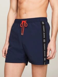 TOMMY HILFIGHER JEANS – Costume Uomo Boxer Slim Fit Medio con Logo Blu Navy