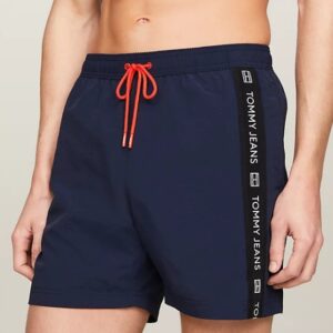 TOMMY HILFIGHER JEANS – Costume Uomo Boxer Slim Fit Medio con Logo Blu Navy
