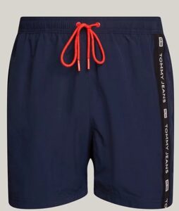 TOMMY HILFIGHER JEANS – Costume Uomo Boxer Slim Fit Medio con Logo Blu Navy