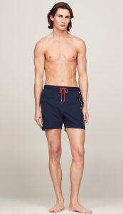 TOMMY HILFIGHER JEANS – Costume Uomo Boxer Slim Fit Medio con Logo Blu Navy