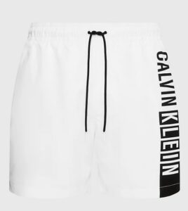 CALVIN KLEIN – Pantaloncini Da Bagno Con Cordoncino Medio Intense Power Bianco