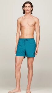 TOMMY HILFIGHER JEANS – Costume Uomo Shorts Heritage Media Lunghezza Timeless Teal
