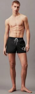 CALVIN KLEIN – Pantaloncini Uomo da Bagno con Cordoncino Corto Nero