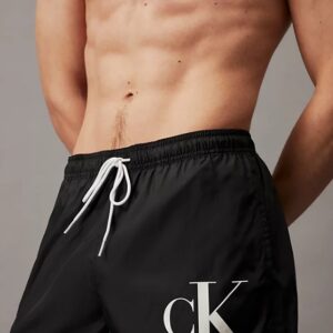 CALVIN KLEIN – Pantaloncini Uomo da Bagno con Cordoncino Corto Nero
