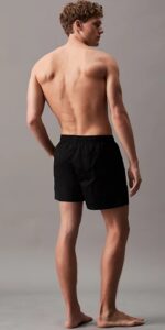 CALVIN KLEIN – Pantaloncini Uomo da Bagno con Cordoncino Medio Nero