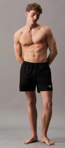 CALVIN KLEIN – Pantaloncini Uomo da Bagno con Cordoncino Medio Nero