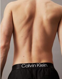 CALVIN KLEIN – Pantaloncini Uomo da Bagno con Cordoncino Medio CK Steel Nero
