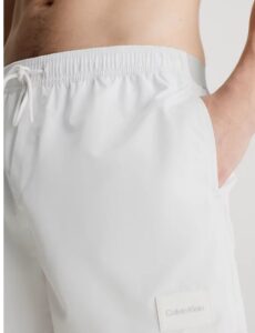 CALVIN KLEIN – Pantaloncini Uomo da Bagno con Cordoncino Medio CK Steel Bianco