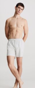 CALVIN KLEIN – Pantaloncini Uomo da Bagno con Cordoncino Medio CK Steel Bianco