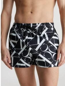 CALVIN KLEIN – Pantaloncini Uomo da Bagno con Cordoncino Corto CK Monogram Nero