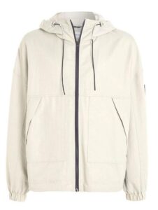 CALVIN KLEIN JEANS – Giubbotto Giacca Uomo con Cappuccio e Patch Logo Beige