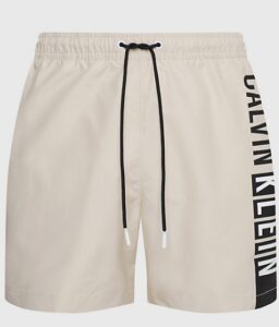CALVIN KLEIN – Pantaloncini Da Bagno Con Cordoncino Medio Intense Power Beige