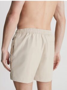 CALVIN KLEIN – Pantaloncini Da Bagno Con Cordoncino Medio Intense Power Beige