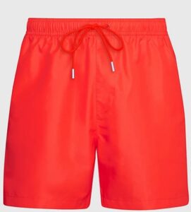 CALVIN KLEIN – Pantaloncini Uomo da Bagno con Cordoncino Medio Meta Legacy Rosso