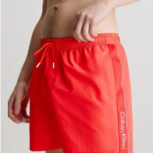 CALVIN KLEIN – Pantaloncini Uomo da Bagno con Cordoncino Medio Meta Legacy Rosso