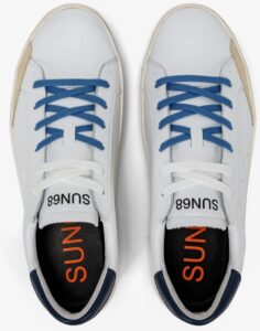 SUN 68 – Scarpe Uomo Street Leather Uomo Bianco/Navy Blue