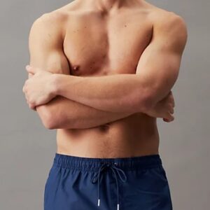 CALVIN KLEIN – Pantaloncini Uomo da Bagno con Cordoncino Medio Meta Legacy Navy