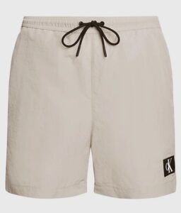 CALVIN KLEIN – Pantaloncini Uomo da Bagno con Cordoncino Medio Silver Lining