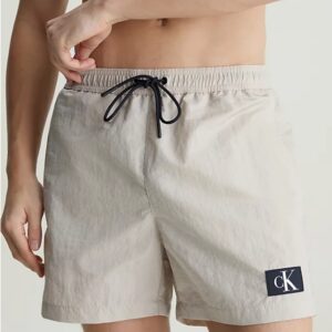 CALVIN KLEIN – Pantaloncini Uomo da Bagno con Cordoncino Medio Silver Lining