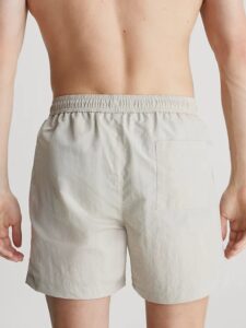 CALVIN KLEIN – Pantaloncini Uomo da Bagno con Cordoncino Medio Silver Lining